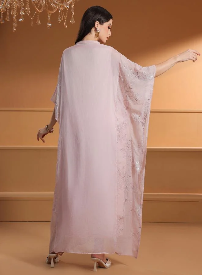 Take Two Women Lace Patchwork Kimono Sleeve Maxi Dress